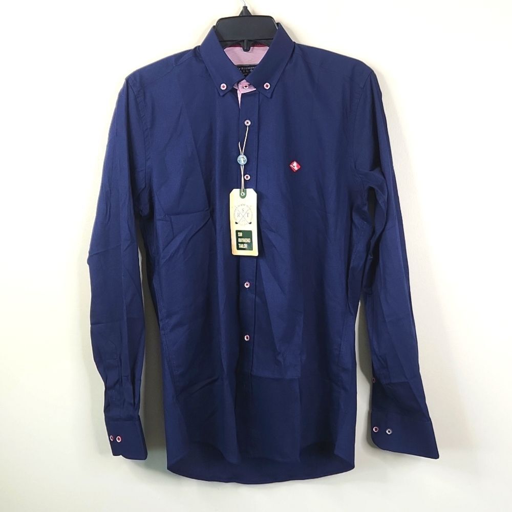 NEW Sir Raymond Tailor Golf Club Modern Fit Long Sleeve Button Down Shirt Small